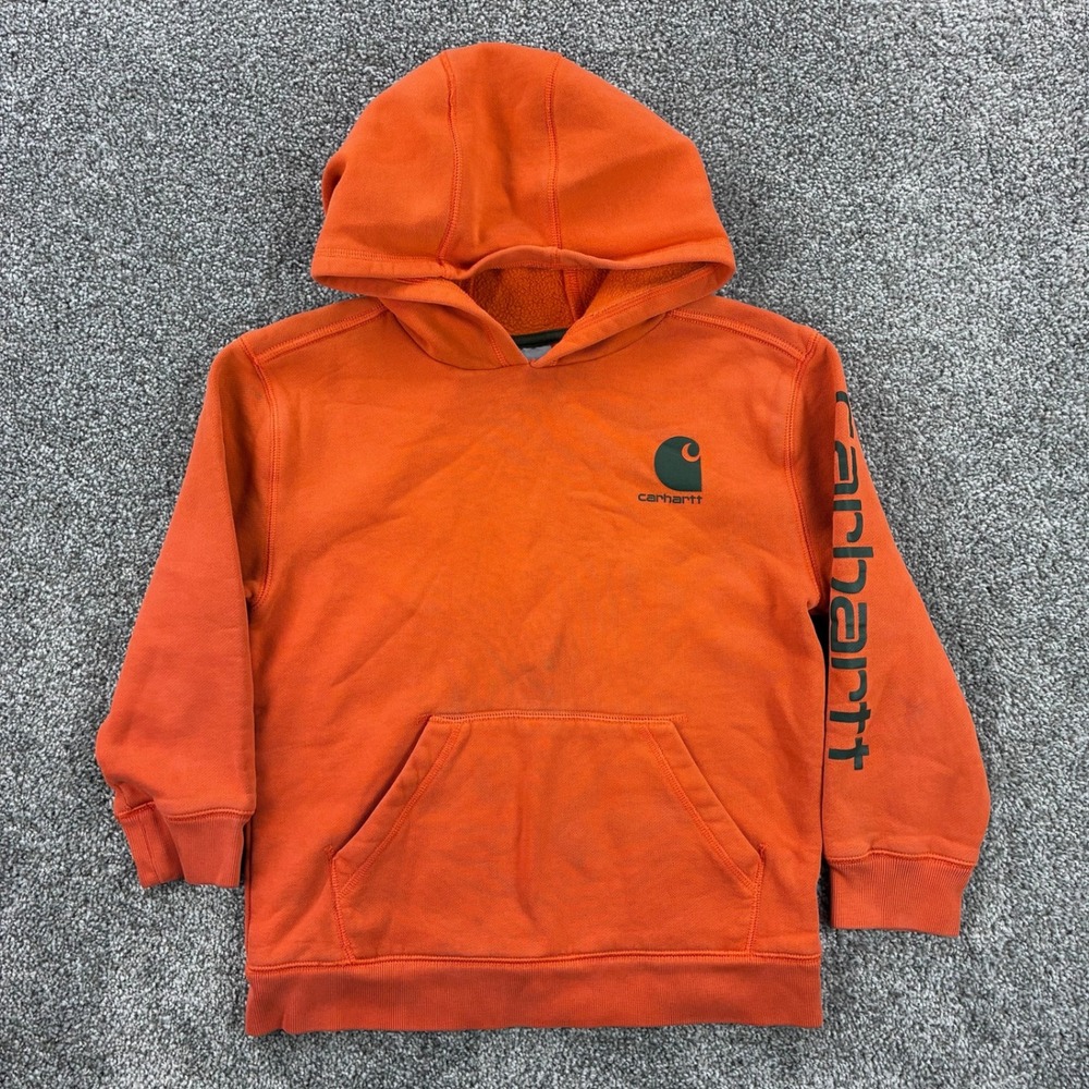 Carhartt Hoodie Kids‎ Youth S 8-10 Orange Sweatshirt Pullover High Visibility